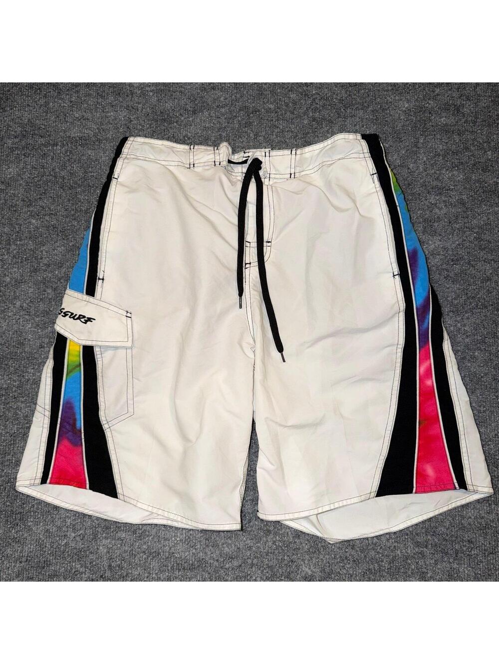 RS Surf Rainbow Board Shorts Mens SM VTG Y2K 90s Rare
